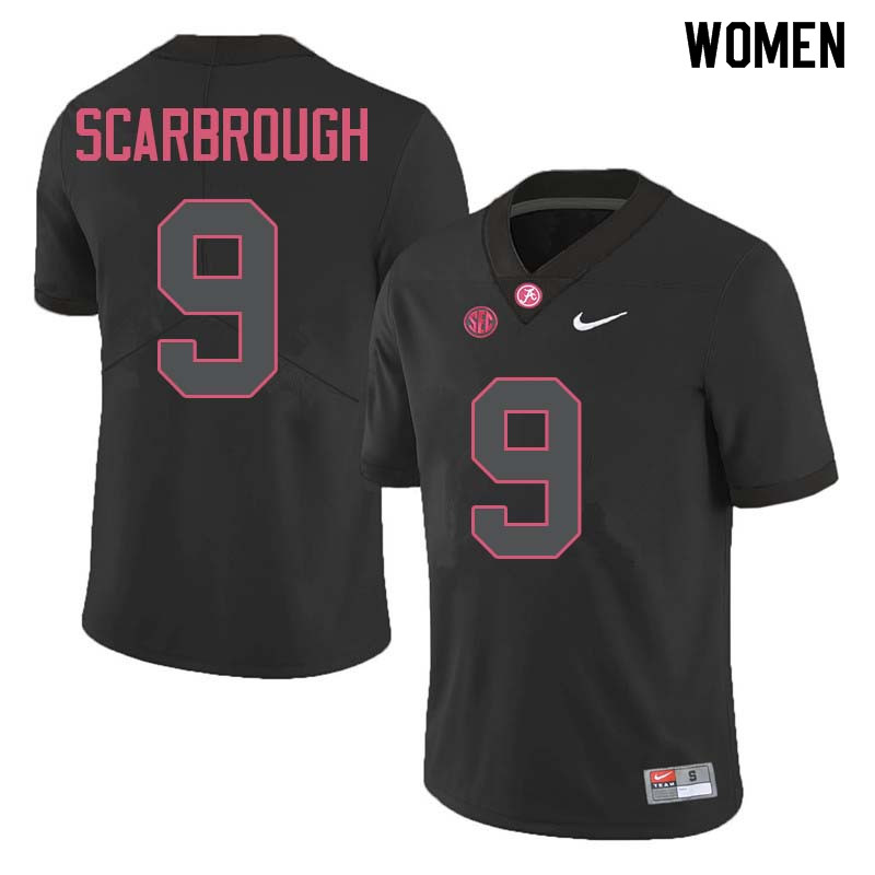 Women #9 Bo Scarbrough Alabama Crimson Tide College Football Jerseys Sale-Black